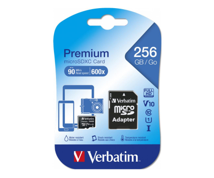 Karta pamięci microSD Verbatim 256GB microSDXC Premium 90MB/s